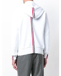 weißer Pullover mit einem Kapuze von Thom Browne