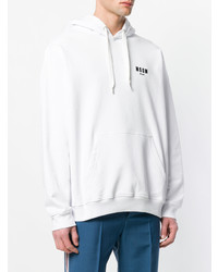 weißer Pullover mit einem Kapuze von MSGM