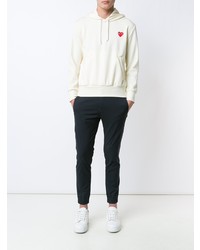 weißer Pullover mit einem Kapuze von Comme Des Garcons Play