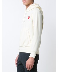 weißer Pullover mit einem Kapuze von Comme Des Garcons Play