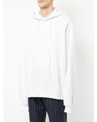 weißer Pullover mit einem Kapuze von Juun.J