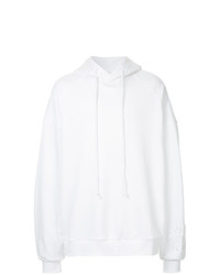 weißer Pullover mit einem Kapuze von Juun.J