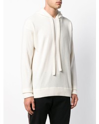 weißer Pullover mit einem Kapuze von Laneus