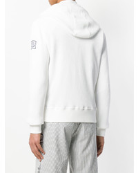 weißer Pullover mit einem Kapuze von Moncler Gamme Bleu