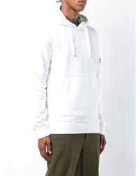 weißer Pullover mit einem Kapuze von Stone Island