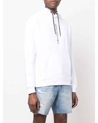 weißer Pullover mit einem Kapuze von Calvin Klein Jeans