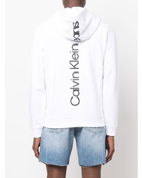 weißer Pullover mit einem Kapuze von Calvin Klein Jeans