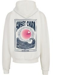 weißer Pullover mit einem Kapuze von Merchcode