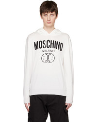 weißer Pullover mit einem Kapuze von Moschino
