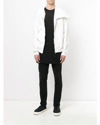 weißer Pullover mit einem Kapuze von Rick Owens DRKSHDW