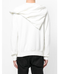 weißer Pullover mit einem Kapuze von Rick Owens DRKSHDW