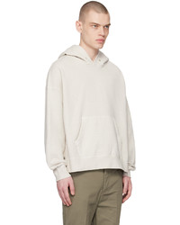 weißer Pullover mit einem Kapuze von VISVIM