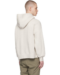 weißer Pullover mit einem Kapuze von VISVIM