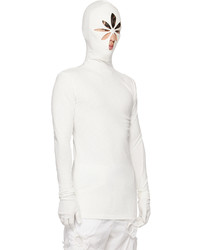 weißer Pullover mit einem Kapuze von Kusikohc