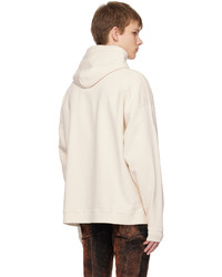 weißer Pullover mit einem Kapuze von DSQUARED2