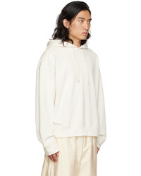 weißer Pullover mit einem Kapuze von Jil Sander