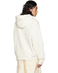 weißer Pullover mit einem Kapuze von Jil Sander