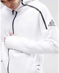 weißer Pullover mit einem Kapuze von adidas