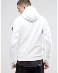 weißer Pullover mit einem Kapuze von adidas