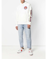 weißer Pullover mit einem Kapuze von Tommy Jeans