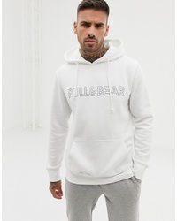 weißer Pullover mit einem Kapuze von Pull&Bear