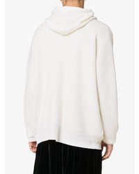 weißer Pullover mit einem Kapuze von Edward Crutchley