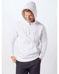 weißer Pullover mit einem Kapuze von Solid