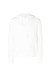 weißer Pullover mit einem Kapuze von Thom Browne
