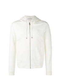 weißer Pullover mit einem Kapuze von Versace Collection