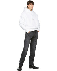 weißer Pullover mit einem Kapuze von AMI Alexandre Mattiussi