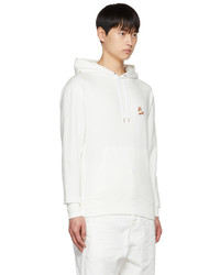 weißer Pullover mit einem Kapuze von MAISON KITSUNÉ