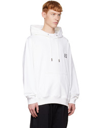 weißer Pullover mit einem Kapuze von Wooyoungmi