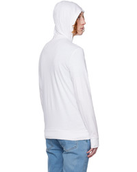 weißer Pullover mit einem Kapuze von Lacoste