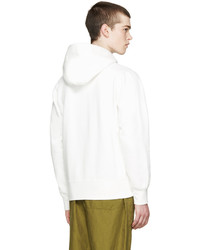 weißer Pullover mit einem Kapuze von VISVIM