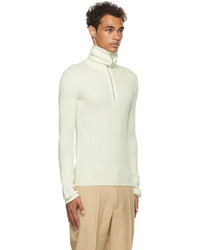 weißer Pullover mit einem Reißverschluss am Kragen von Jil Sander