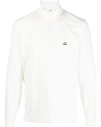 weißer Pullover mit einem Reißverschluss am Kragen von C.P. Company