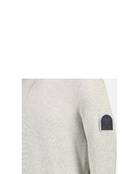 weißer Pullover mit einem Reißverschluss am Kragen von LERROS