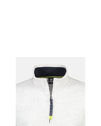 weißer Pullover mit einem Reißverschluss am Kragen von LERROS