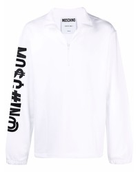 weißer Pullover mit einem Reißverschluss am Kragen von Moschino