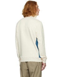weißer Pullover mit einem Reißverschluss am Kragen von Ps By Paul Smith