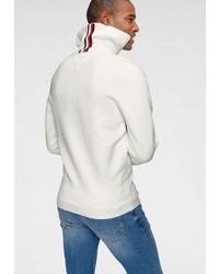 weißer Pullover mit einem Reißverschluss am Kragen von Tommy Hilfiger