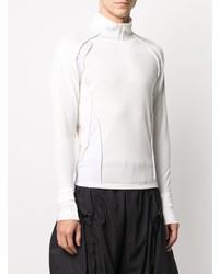 weißer Pullover mit einem Reißverschluss am Kragen von Hyein Seo