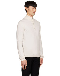 weißer Pullover mit einem Reißverschluss am Kragen von Salie 66