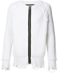 weißer Pullover mit einem Reißverschluß von Haider Ackermann