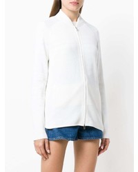 weißer Pullover mit einem Reißverschluß von Loro Piana
