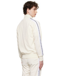 weißer Pullover mit einem Reißverschluß von Palm Angels