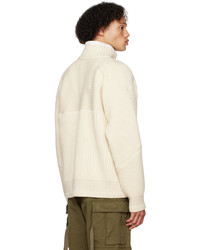 weißer Pullover mit einem Reißverschluß von Sacai