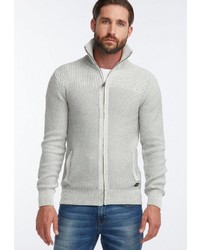 weißer Pullover mit einem Reißverschluß von Petrol Industries