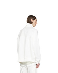 weißer Pullover mit einem Reißverschluß von Rick Owens