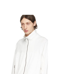 weißer Pullover mit einem Reißverschluß von Rick Owens